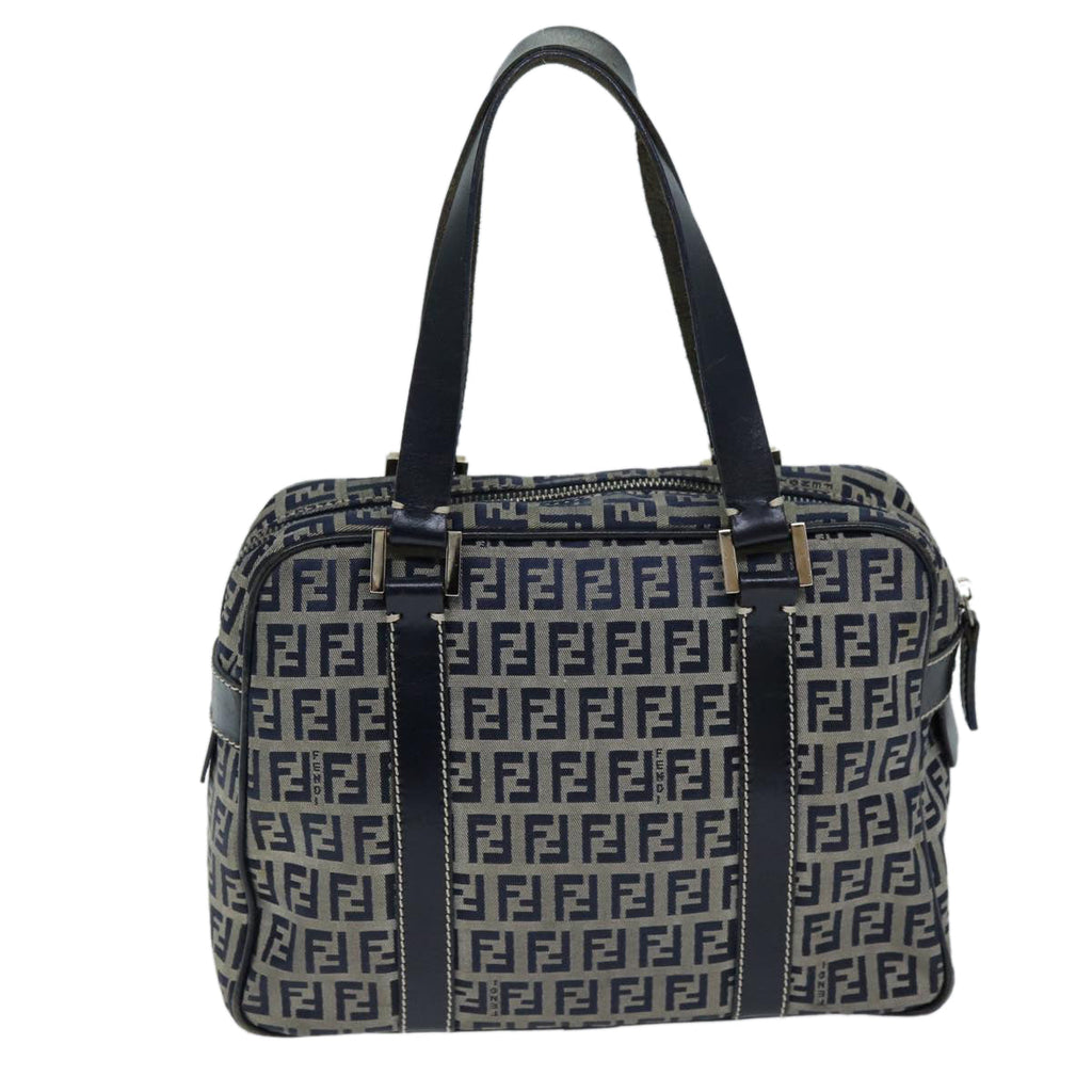 FENDI Zucchino Canvas Hand Bag Navy73134