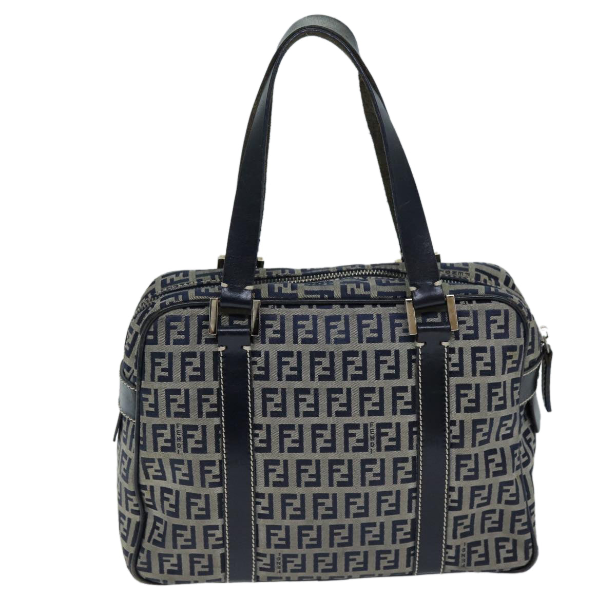 FENDI Zucchino Canvas Hand Bag Navy73134