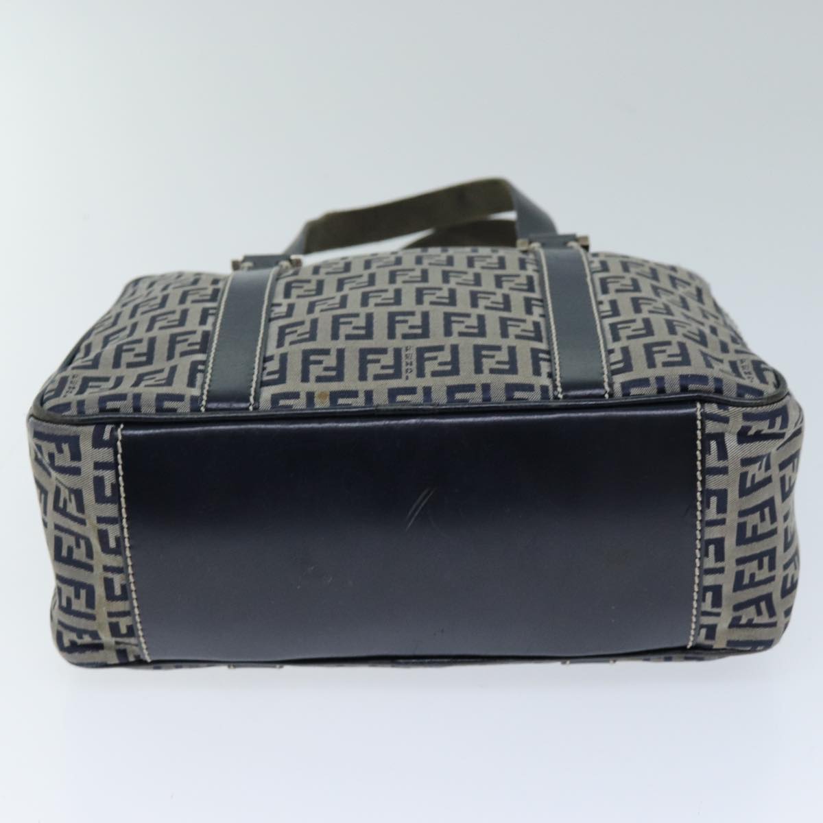 FENDI Zucchino Canvas Hand Bag Navy73134