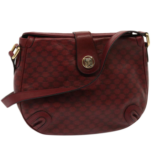 CELINE Macadam Canvas Shoulder Bag Red  73167