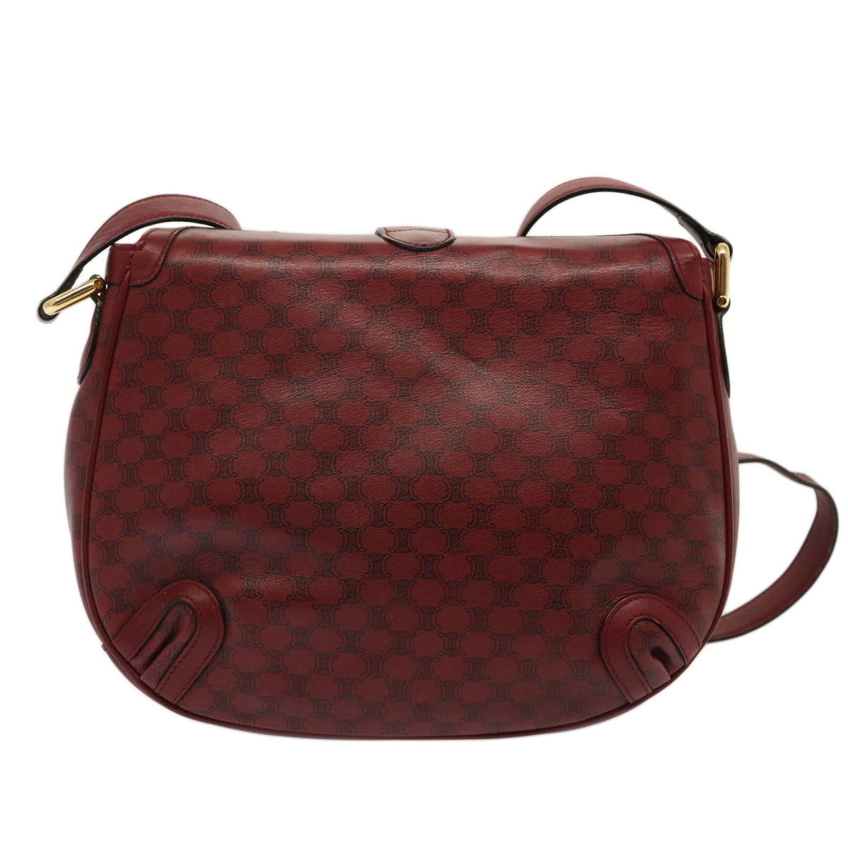 CELINE Macadam Canvas Shoulder Bag Red  73167