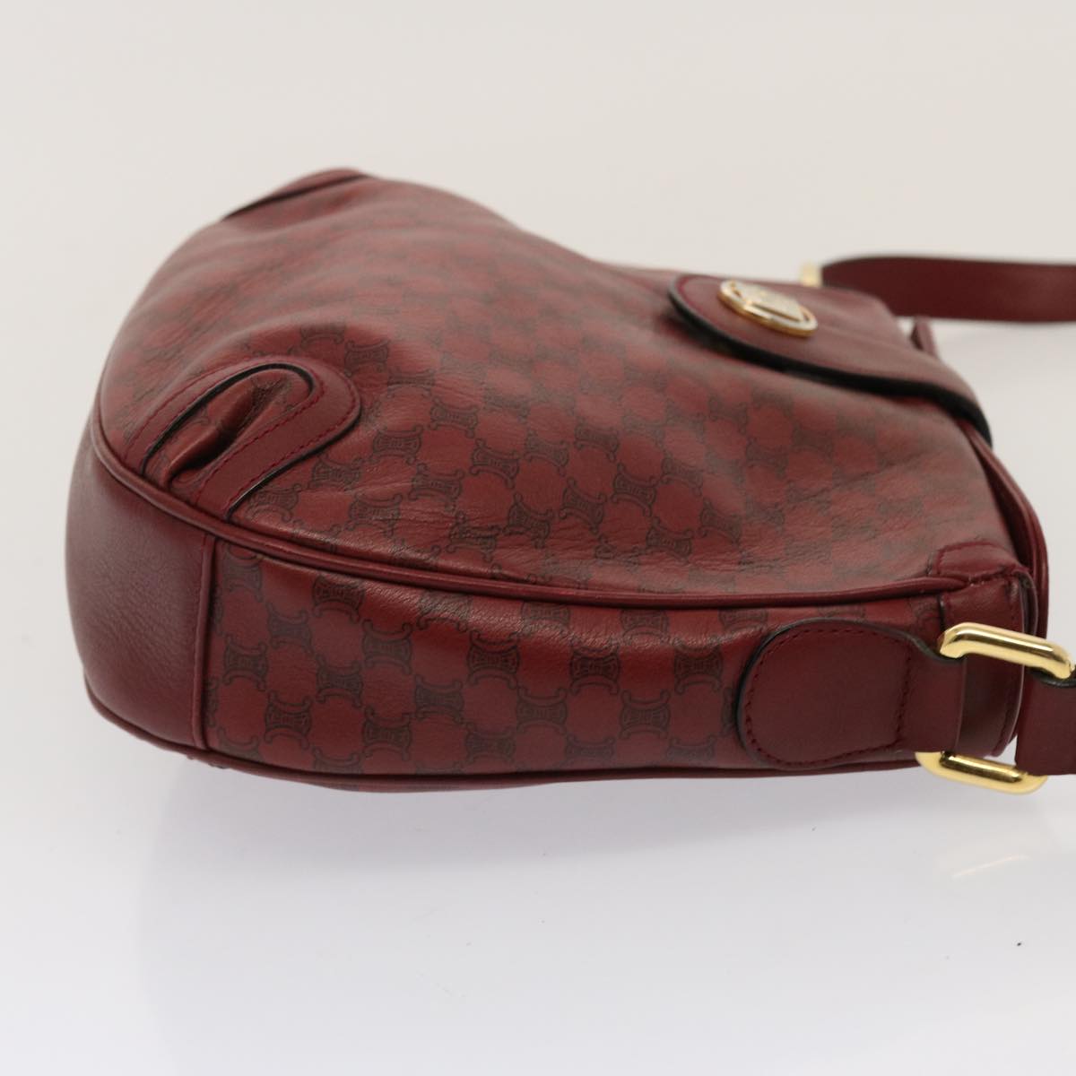 CELINE Macadam Canvas Shoulder Bag Red  73167