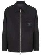 Fendi Nylon Reversible Zip-Up Jacket Black