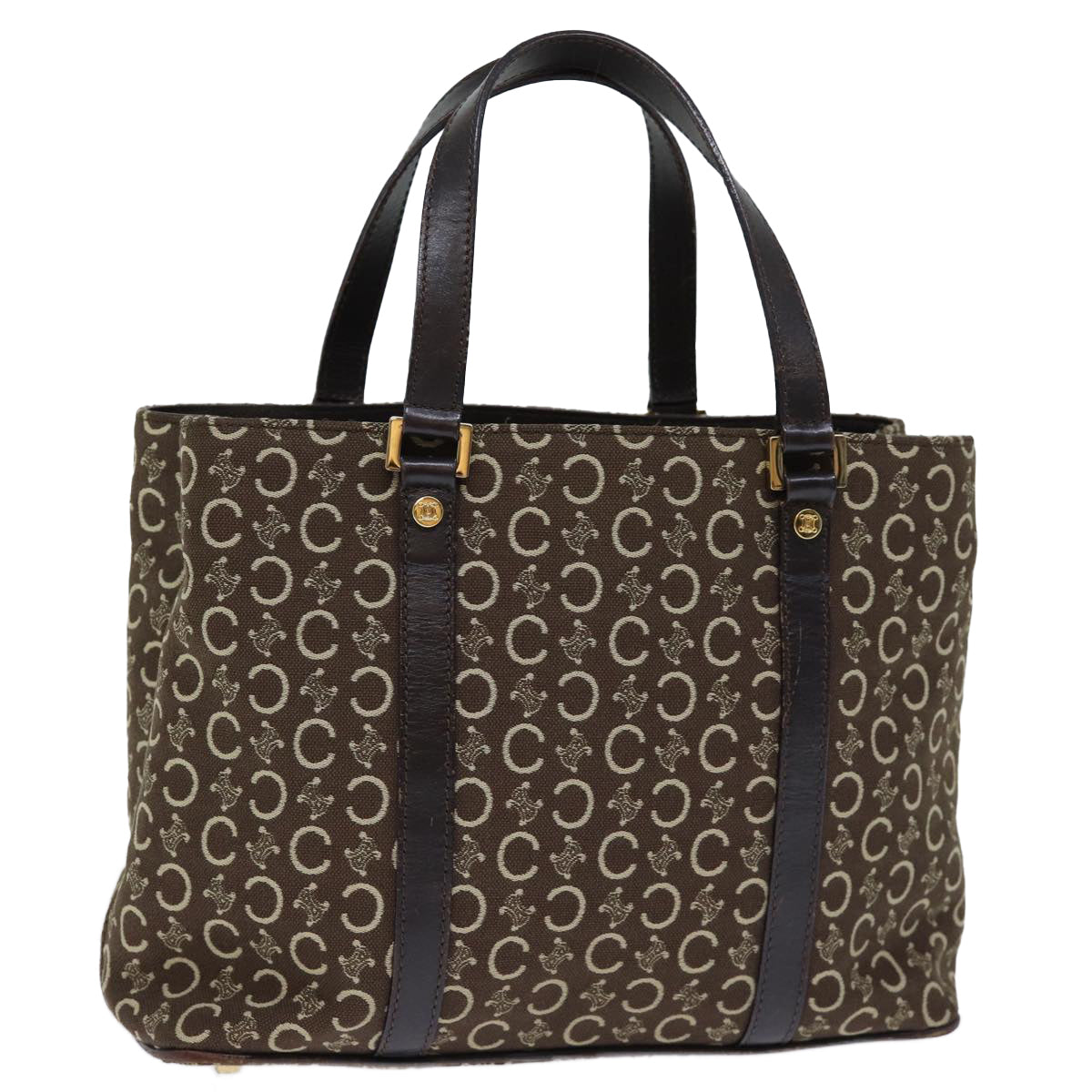 CELINE C Macadam Canvas Hand Bag Brown  73240