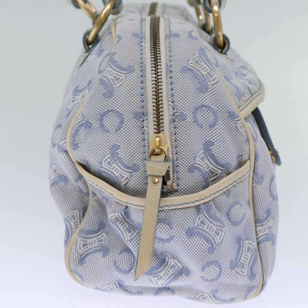 CELINE C Macadam Canvas Hand Bag Light Blue  73242