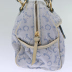 CELINE C Macadam Canvas Hand Bag Light Blue  73242