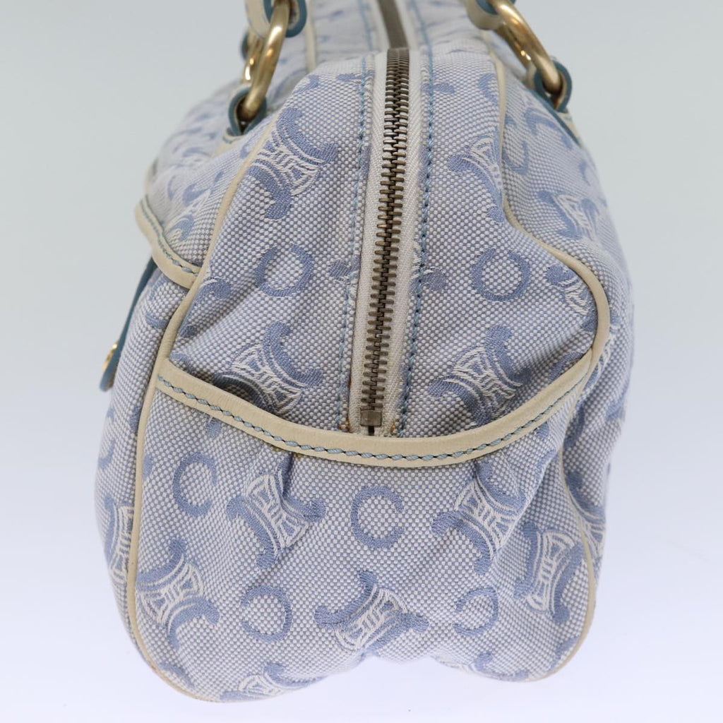 CELINE C Macadam Canvas Hand Bag Light Blue  73242
