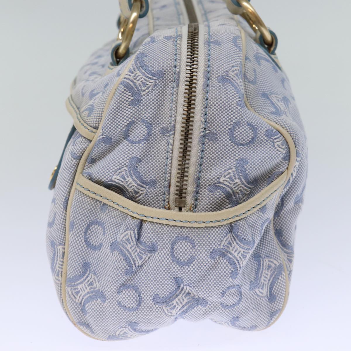 CELINE C Macadam Canvas Hand Bag Light Blue  73242