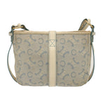 CELINE C Macadam Canvas Shoulder Bag Light Blue Auth 73243
