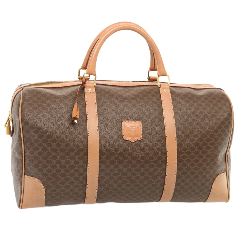 CELINE Macadam Canvas Boston Bag PVC Brown  73245