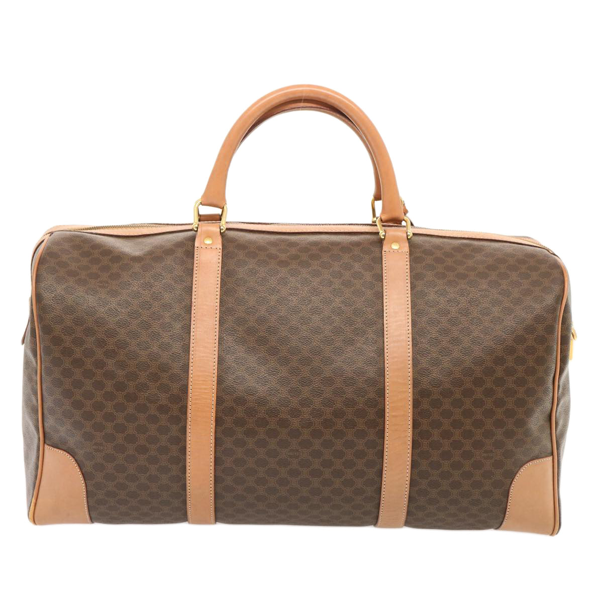 CELINE Macadam Canvas Boston Bag PVC Brown  73245