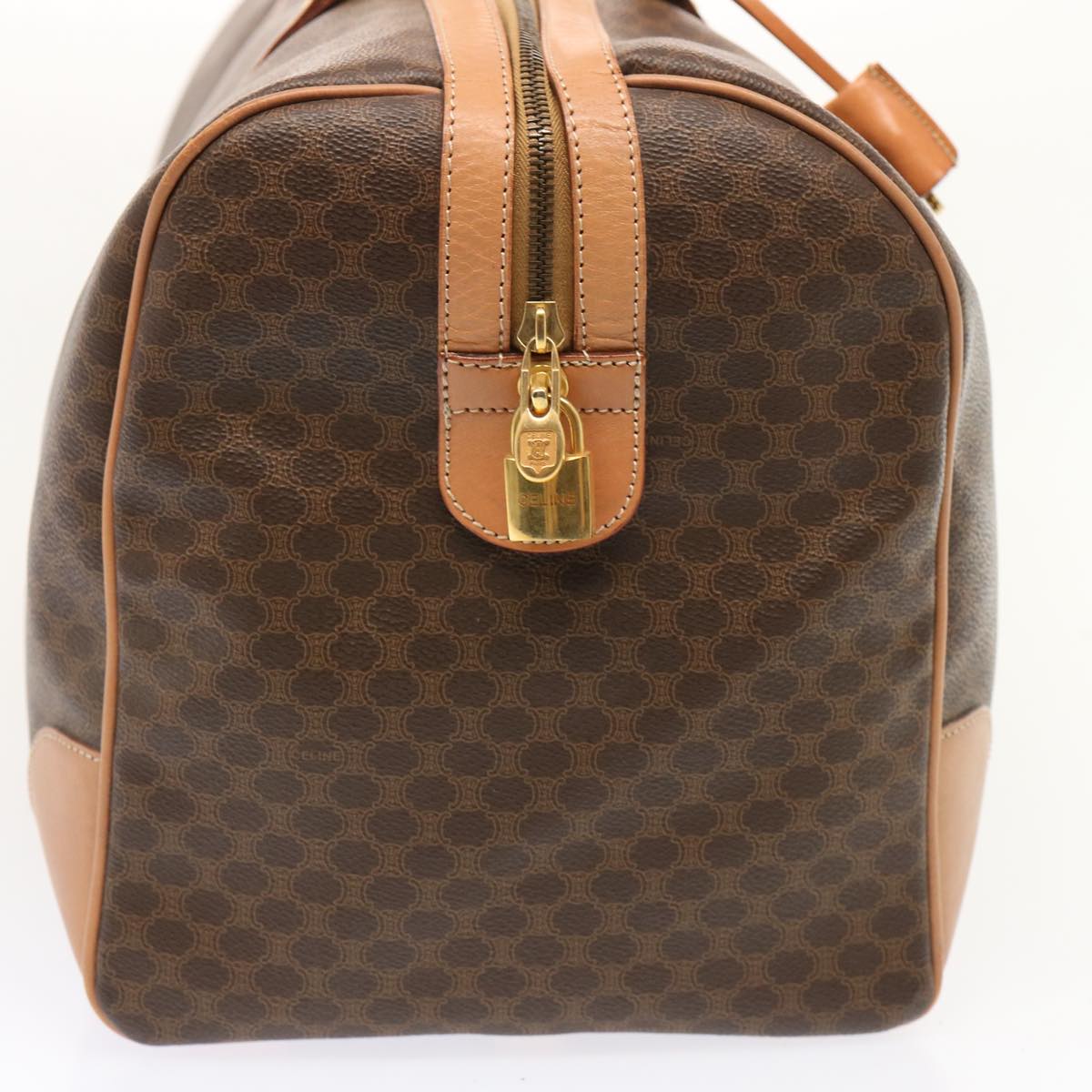 CELINE Macadam Canvas Boston Bag PVC Brown  73245