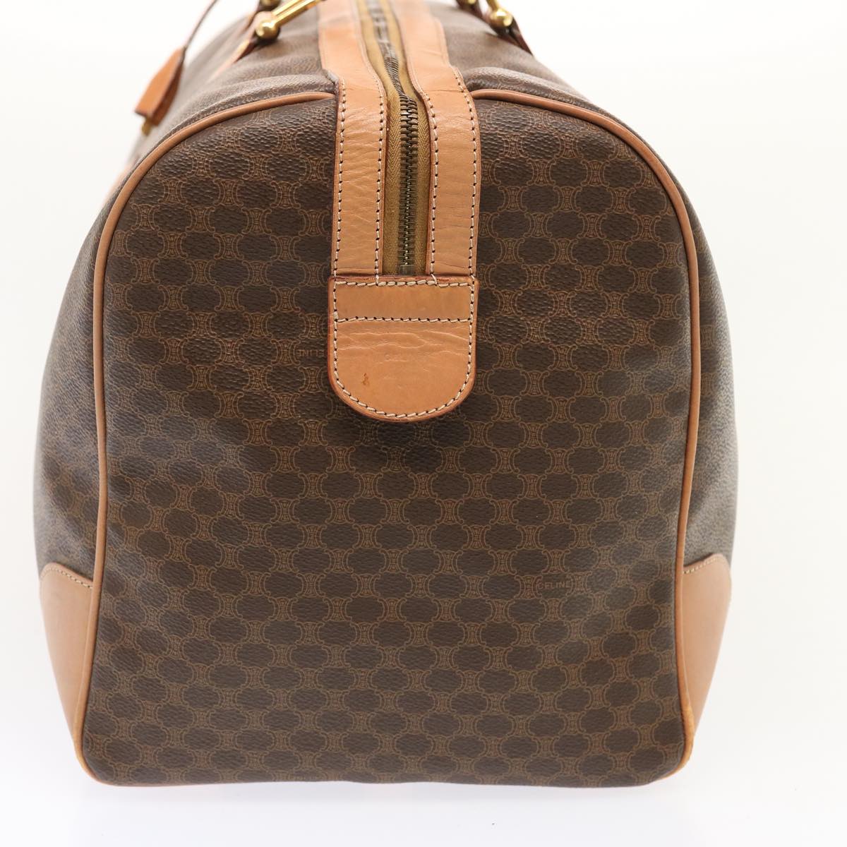 CELINE Macadam Canvas Boston Bag PVC Brown  73245