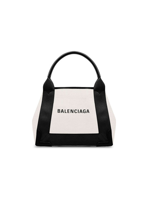Balenciaga Women Canvas And Leather Navy Cabas Xs Bag