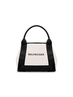 Balenciaga Women Canvas And Leather Navy Cabas Xs Bag