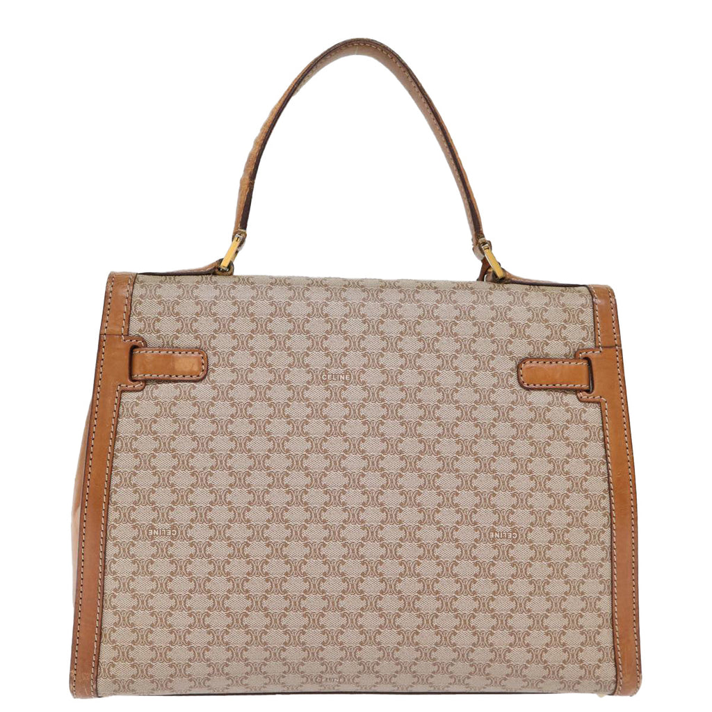CELINE Macadam Canvas Hand Bag Beige  73341