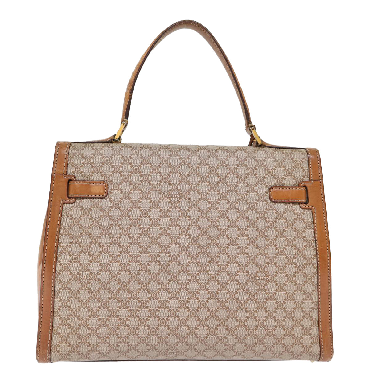 CELINE Macadam Canvas Hand Bag Beige  73341