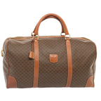 CELINE Macadam Canvas Boston Bag PVC Brown  73343