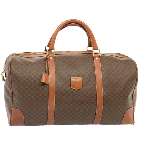 CELINE Macadam Canvas Boston Bag PVC Brown  73343