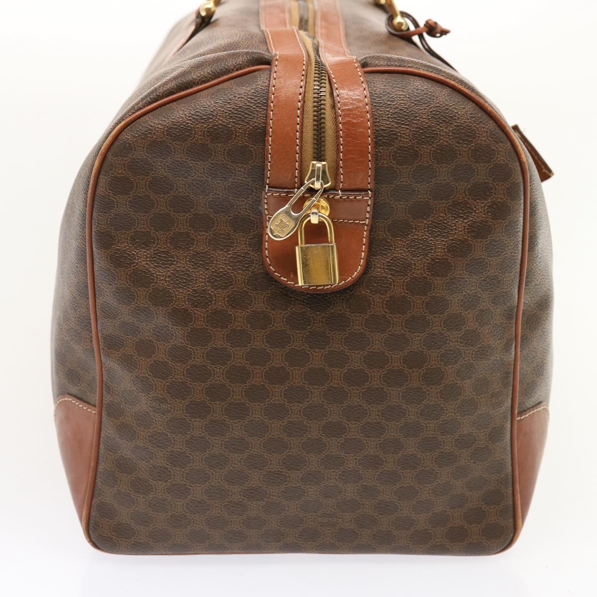 CELINE Macadam Canvas Boston Bag PVC Brown  73343