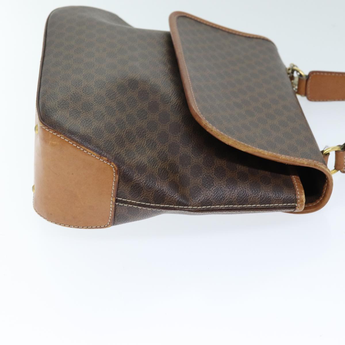 CELINE Macadam Canvas Hand Bag PVC Brown Auth 73419