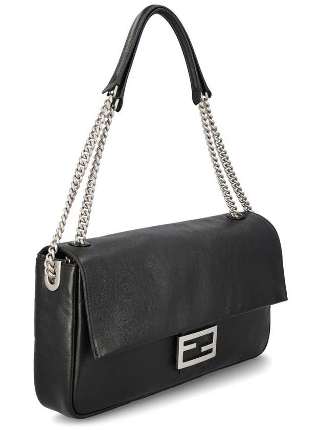 Fendi Baguette Chain Large Shoulder Bag Black