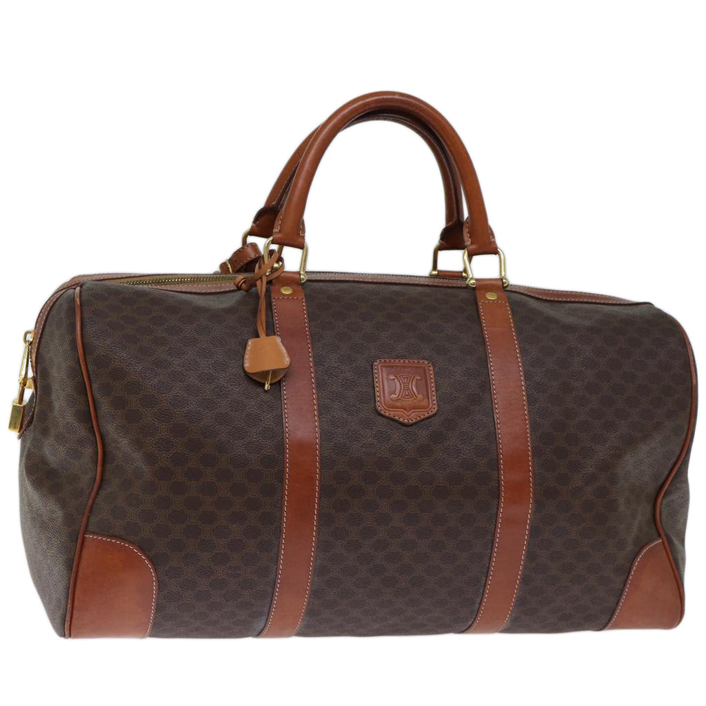 CELINE Macadam Canvas Boston Bag PVC Brown  73452