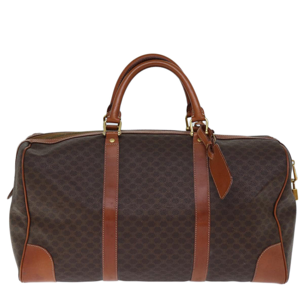 CELINE Macadam Canvas Boston Bag PVC Brown  73452