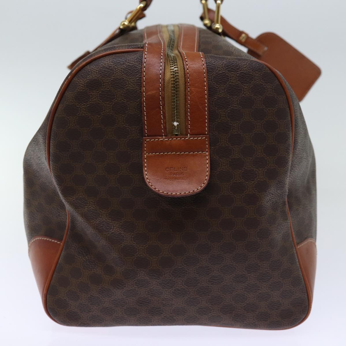 CELINE Macadam Canvas Boston Bag PVC Brown  73452