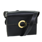 CELINE Shoulder Bag Leather Black  73484