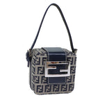 FENDI Zucchino Canvas Hand Pouch Navy73529