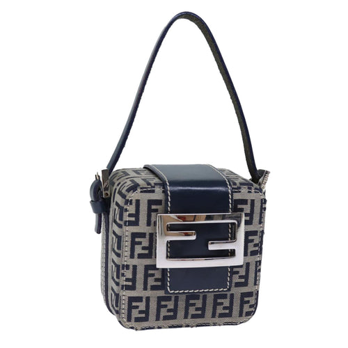 FENDI Zucchino Canvas Hand Pouch Navy73529
