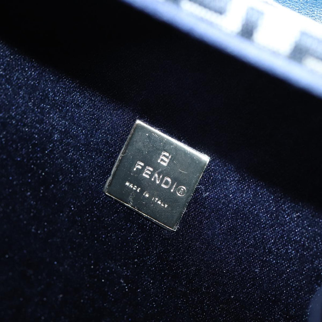 FENDI Zucchino Canvas Hand Pouch Navy73529