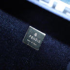 FENDI Zucchino Canvas Hand Pouch Navy73529