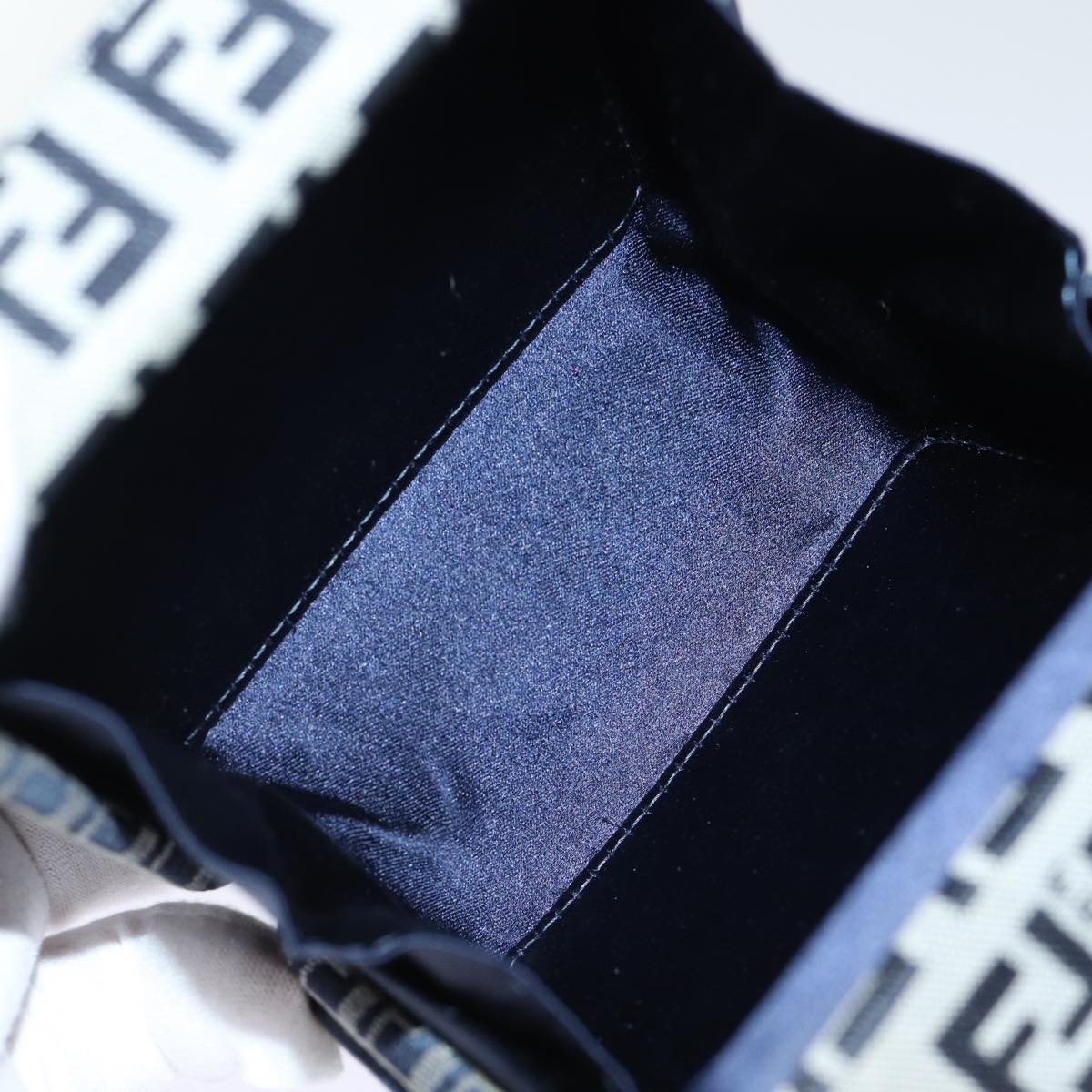 FENDI Zucchino Canvas Hand Pouch Navy73529