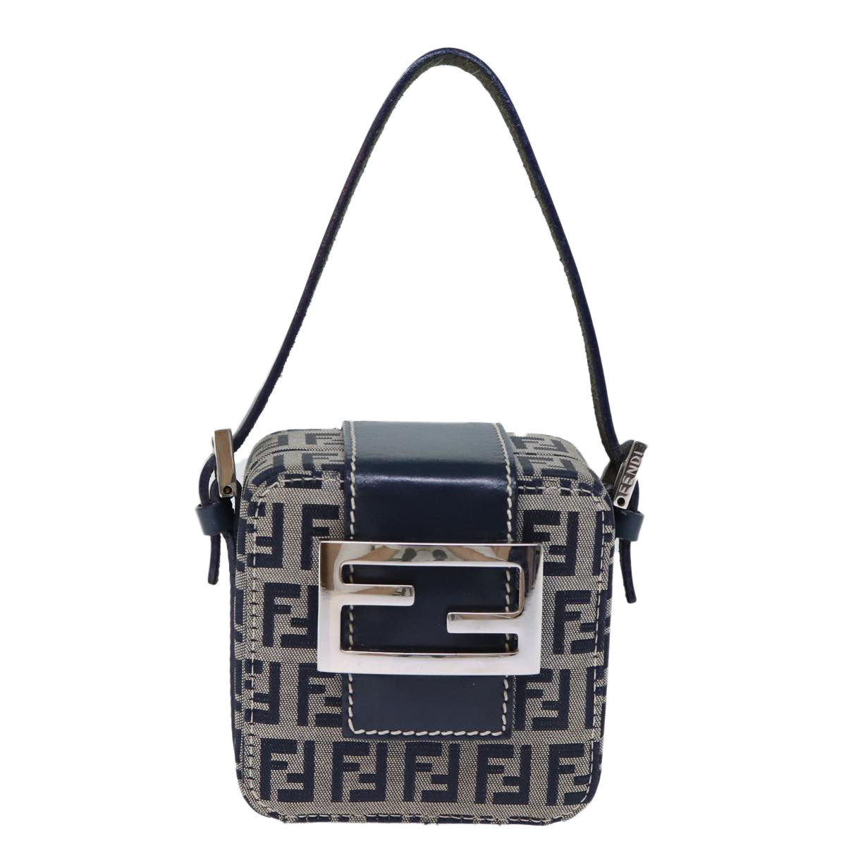 FENDI Zucchino Canvas Hand Pouch Navy73529