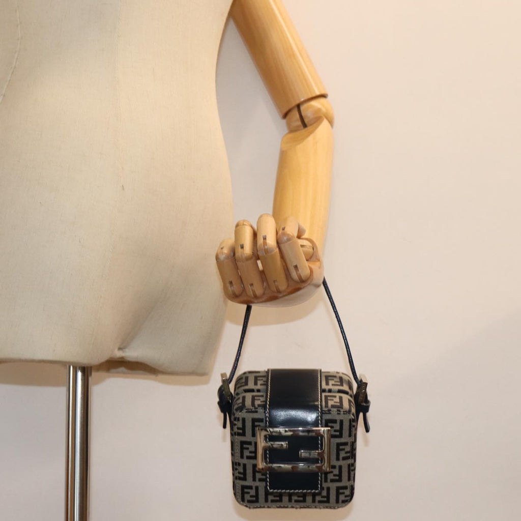 FENDI Zucchino Canvas Hand Pouch Navy73529