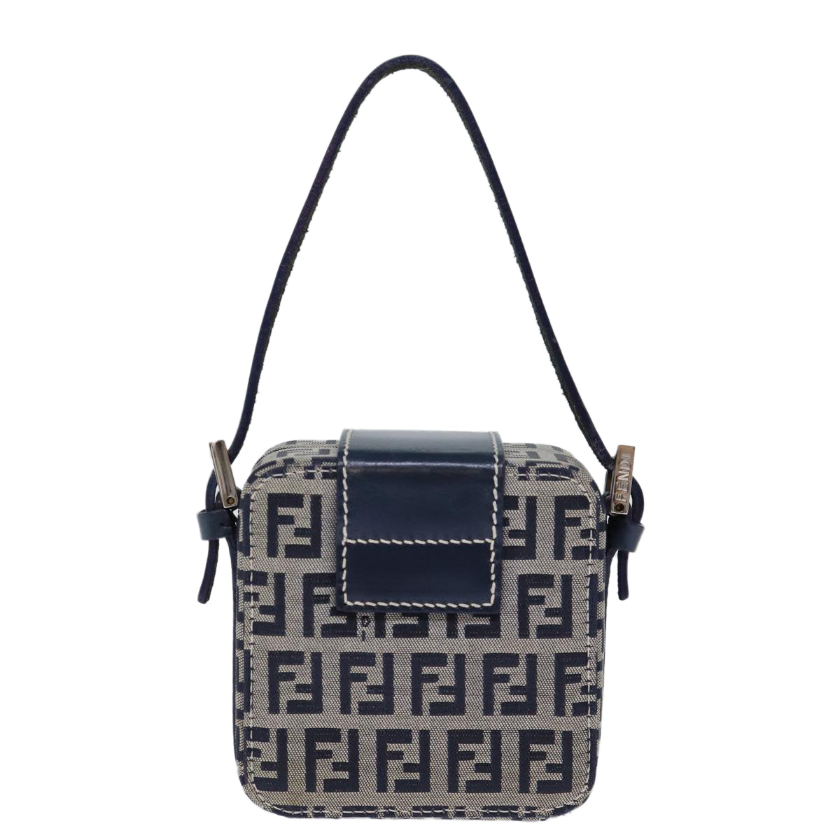 FENDI Zucchino Canvas Hand Pouch Navy73529