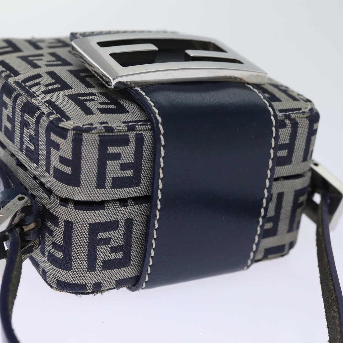 FENDI Zucchino Canvas Hand Pouch Navy73529