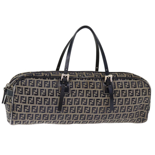 FENDI Zucchino Canvas Hand Bag Navy73581