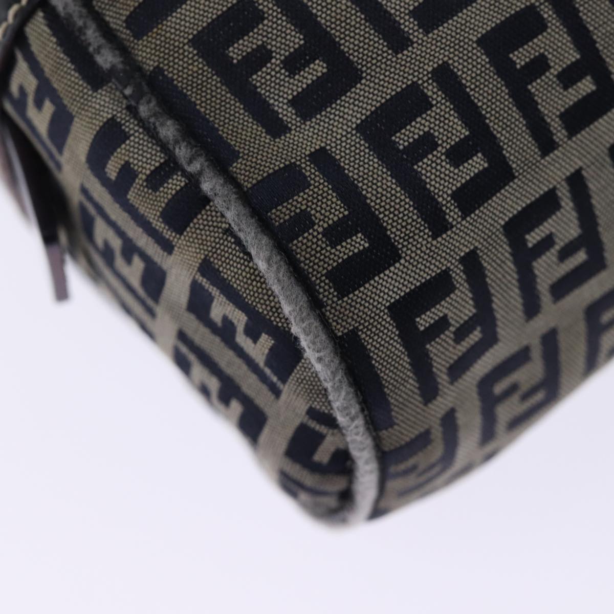 FENDI Zucchino Canvas Hand Bag Navy73581