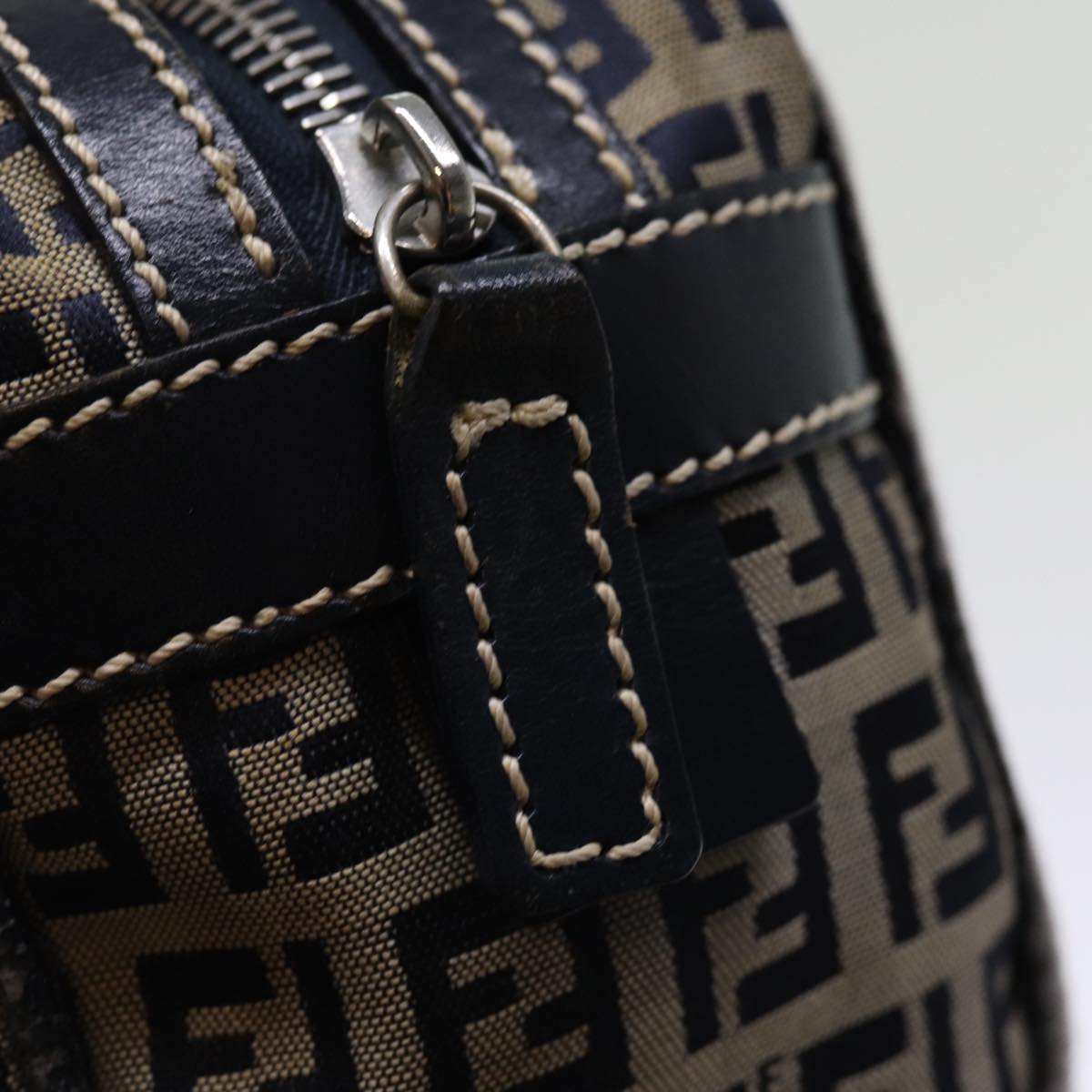 FENDI Zucchino Canvas Hand Bag Navy73581