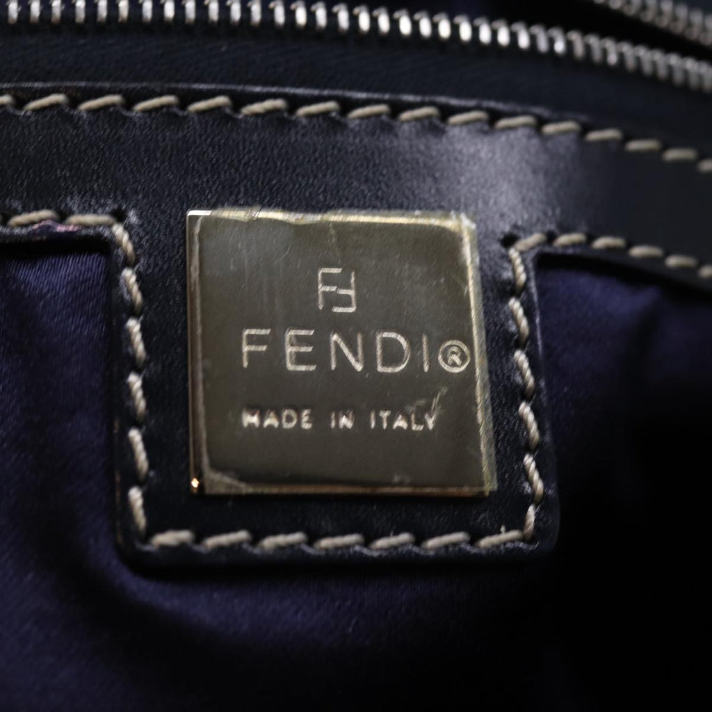 FENDI Zucchino Canvas Hand Bag Navy73581