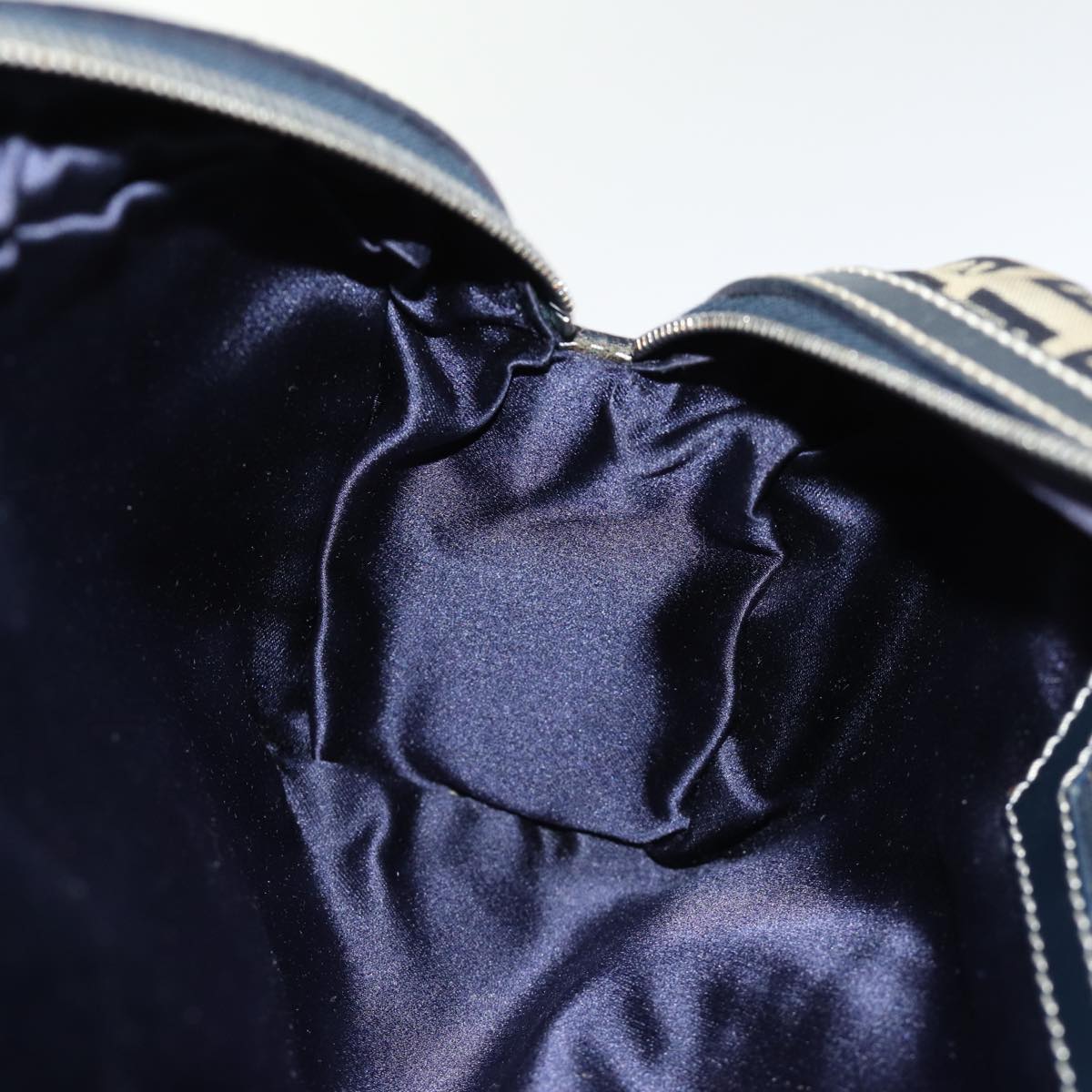 FENDI Zucchino Canvas Hand Bag Navy73581