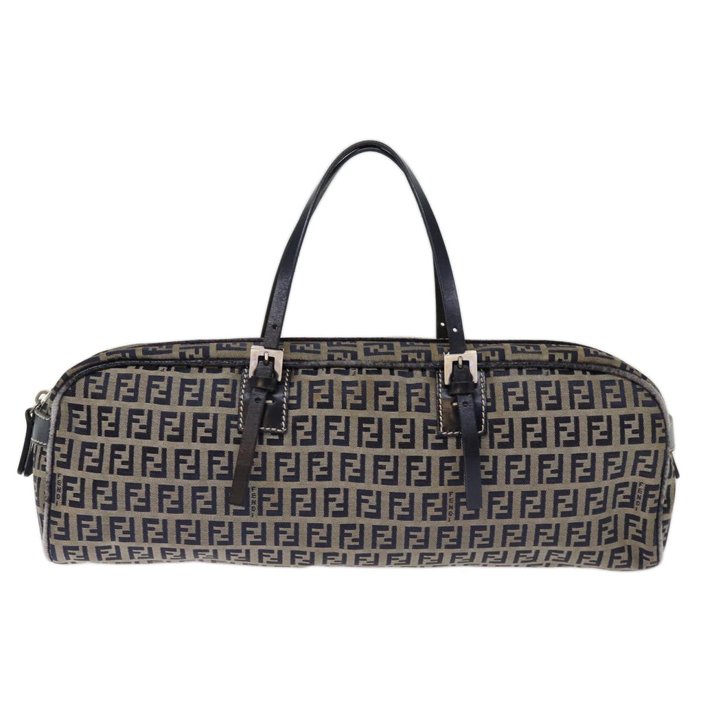FENDI Zucchino Canvas Hand Bag Navy73581