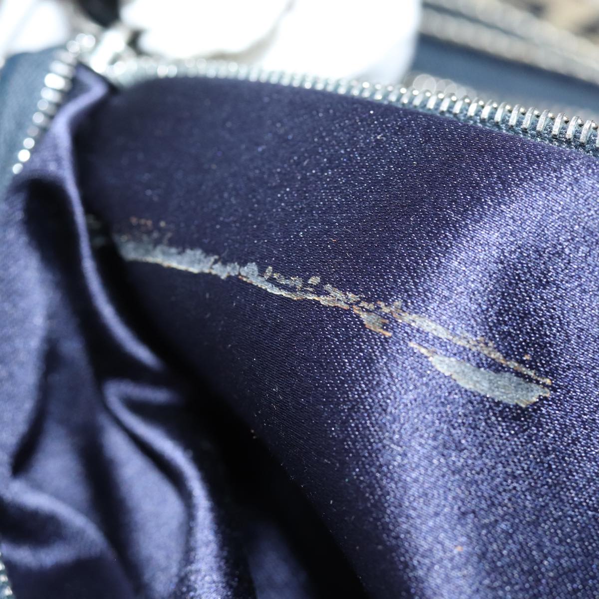 FENDI Zucchino Canvas Hand Bag Navy73581