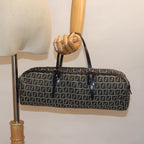 FENDI Zucchino Canvas Hand Bag Navy73581