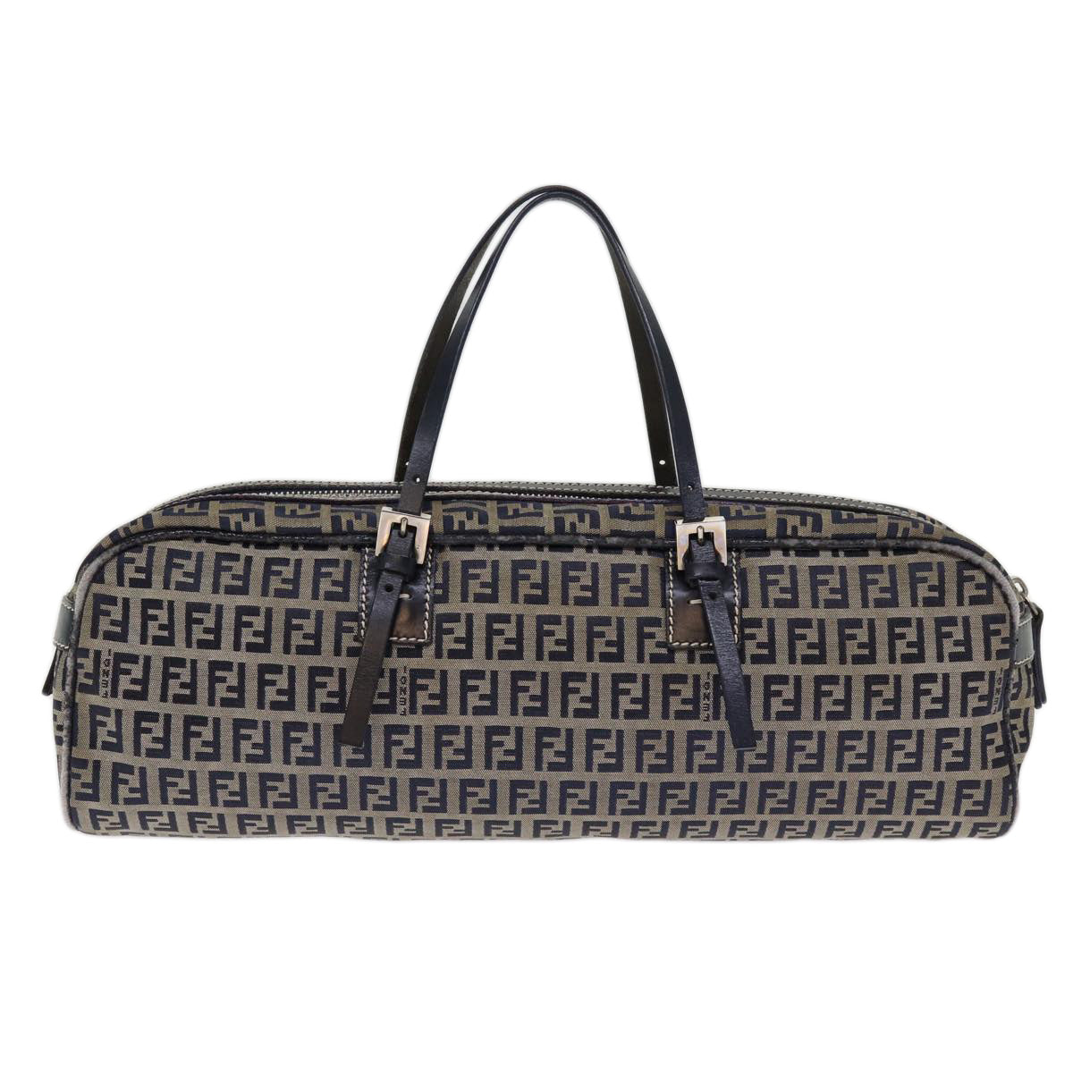 FENDI Zucchino Canvas Hand Bag Navy73581