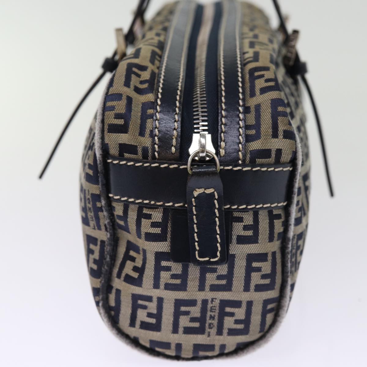 FENDI Zucchino Canvas Hand Bag Navy73581