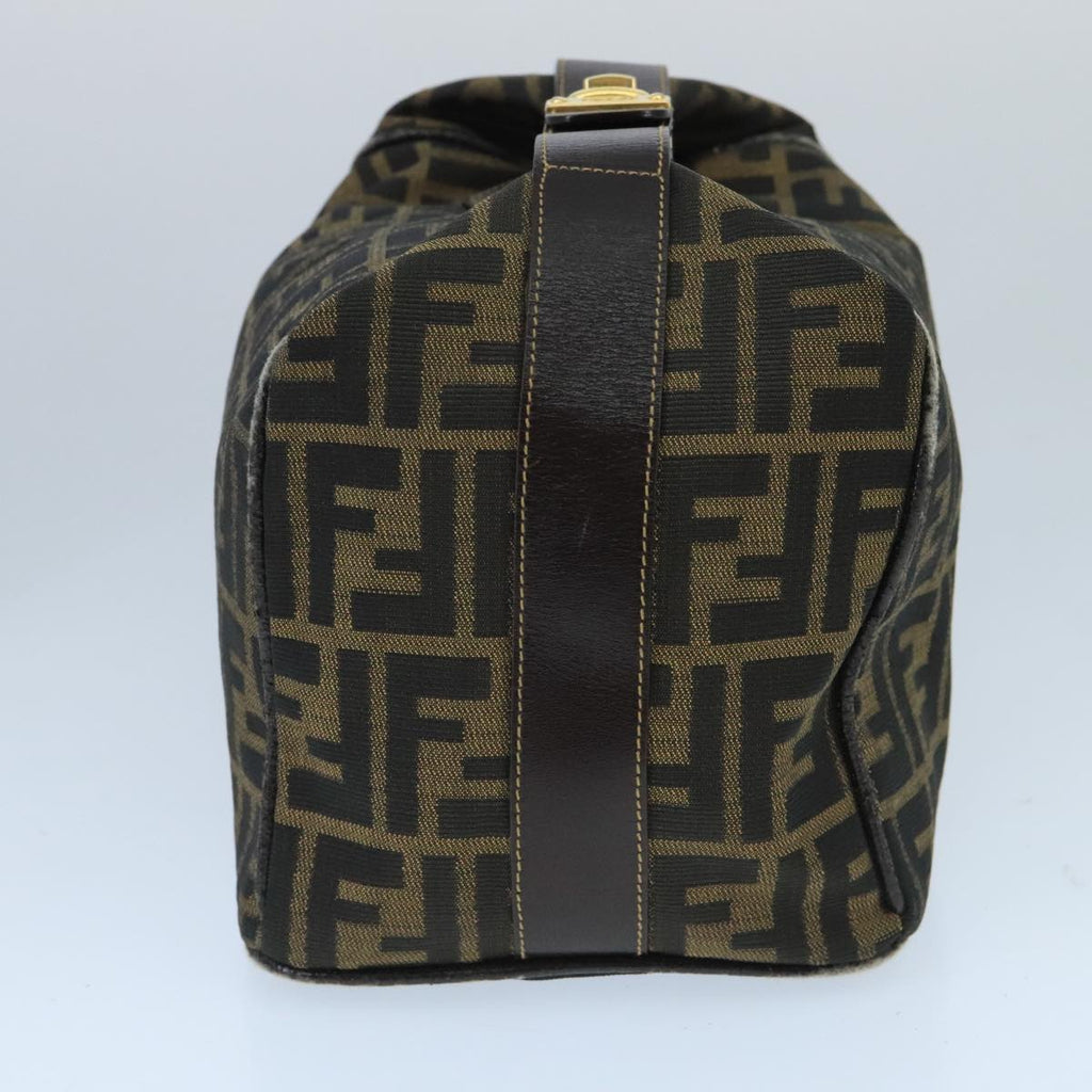 FENDI Zucca Canvas Hand Bag Brown Black Gold73582